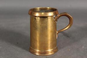A FINE 19TH C ENGLISH BRASS MEASURE SHAPED HANDLE WITH REGISTRY MARKS