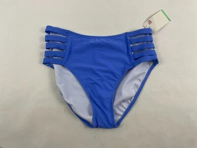 Traje de baño SO parte inferior para mujer talla mediana (7-9) azul cintura alta corte lateral nuevo con etiquetas Foto 1 de 4