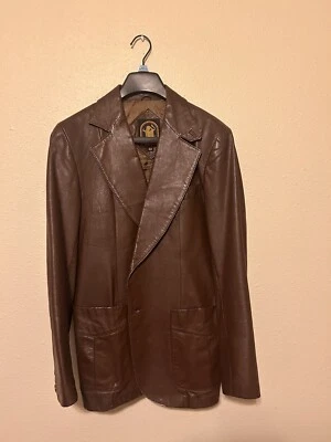 Chaqueta de cuero marrón vintage para hombre Foto 1 de 4