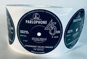 The Beatles 'Strawberry Fields Forever' Record Label Stickers - Picture 1 of 5