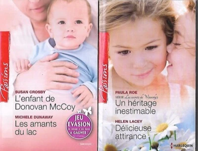 Lot x 2 Harlequin Collection PASSIONS n° 224 + 424-ROE + LACEY + CROSBY + 1 - Photo 1/2