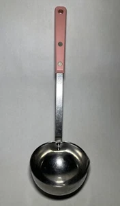 EKCO Forge Stainless Soup Ladle Pink Handle Vintage Kitchen Utensil - Picture 1 of 10