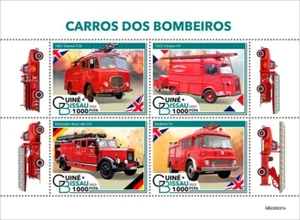 Guinea-Bissau - Bomberos 2022, Dennis F28 - Hoja de 4 sellos - GB220227a - Imagen 1 de 1