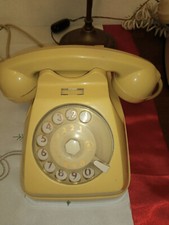 telefono a disco giallo pallido originale non verniciato