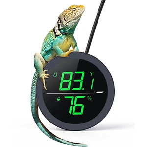 Reptile Tank Thermometer, LED Digital Reptile Thermometer and Humidity Gauge Hy - Picture 1 of 12