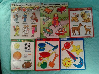 Bandeja de 6 marcos rompecabezas vecindario amigos niños animales deportes espacio personas trabajos Foto 1 de 4