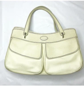 TOD'S Handtasche Schultertasche aus cremefarbenem Kieselleder - Bild 1 von 12