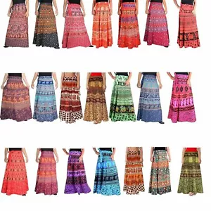 5 PC Lot Indian Cotton Skirt Women Wrap Bohemian Summer handmade Boho Dress - Picture 1 of 4