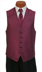 Fushia Berry Tuxedo Vest Pre Tied Long tie After Six Adjustable Waist TUXXMAN - Picture 1 of 2
