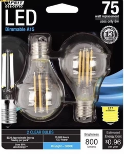 BPA1575N/850/FIL/2 75W EQ DM LED E17 Base Light Bulb, 2 Bulbs - Picture 1 of 1