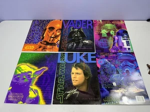 Lot 2 Of 6 Star Wars Folders School 1996 Vintage Unpunched Notebook Classroom - Picture 1 of 4