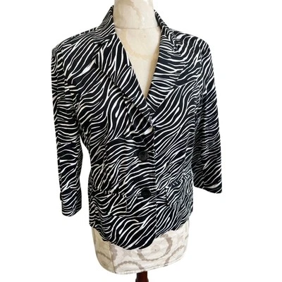 Blazer Elementz estampado animal cebra manga 3/4 mediano Foto 1 de 4