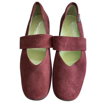 MEPHISTO Gabriela Red Mary Janes Women’s Sz 8 Ballet Suede Flats Comfort $269 - Image 1 of 4