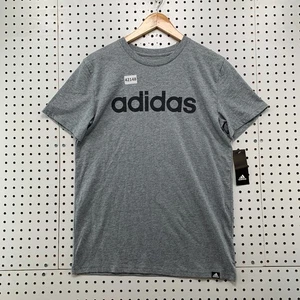 New Adidas Shirt Youth Large 14/16 Gray Spell Out Short Sleeve 19x27 - Picture 1 of 9