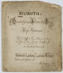 Nach WERNER (*1768), Messbuch. Eucharistiefeier, Autograph Romantik Religiös - Picture 1 of 4