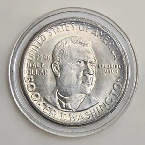 1946-D BTW Booker T Washington 50C Silver Commem Half Dollar ~ Lustrous BU Coin - Picture 1 of 2