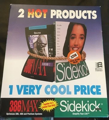 Borland Sidekick & 386Max Memory Management together in one box !!! Dos 3/ Win - Image 1 of 3