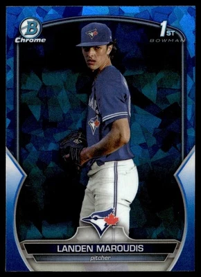 2023 Bowman Chrome Prospects Sapphire Landen Maroudis RC Toronto Blue Jays - Image 1 of 2