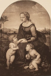 Maria Christus Johannes Die schöne Gärtnerin Orig. Reproduktion nach Raffael - Picture 1 of 4