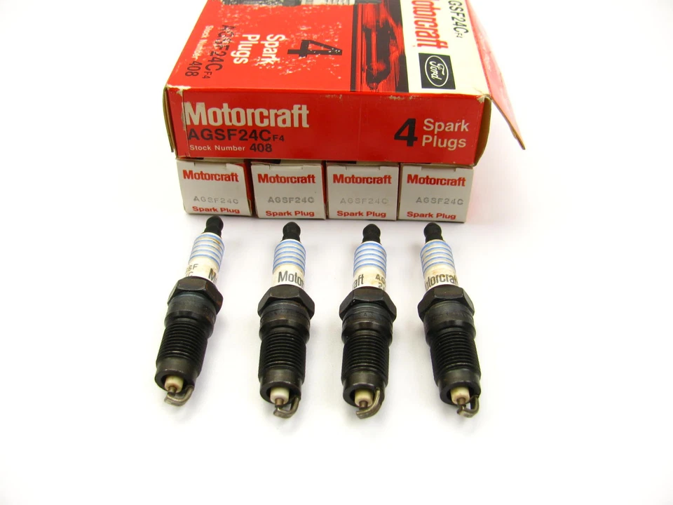(4) Свечи зажигания Motorcraft AGSF24C 1988-1990 Ford Escort 1,9 л-L4 EFI - Изображение 1 из 3