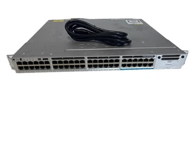 Cisco WS-C3850-12X48U-S 48-Port Gigabit Switch w/ 1x 1100WAC PSU - Image 1 of 3