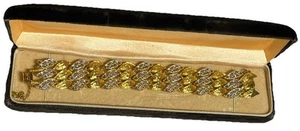 Vintage Bracelet Francois Two Tone Filigree Style 7 In RR1688 - Picture 1 of 8