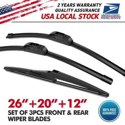 Limpiaparabrisas delantero y trasero para todas las estaciones para Toyota Highlander 08-13 incluye 26"/20"/12" Foto 1 de 4