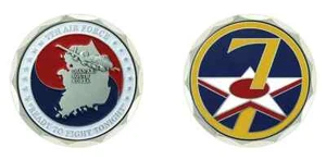 OSAN AIR FORCE BASE SOUTH KOREA 7TH AIR FORCE 1.75" CHALLENGE COIN - Picture 1 of 1
