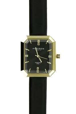 AKRIBOS XXIV Womens AK749 Black Dial Ion Plated Leather Strap 28mm Watch 133447 - Image 1 of 4