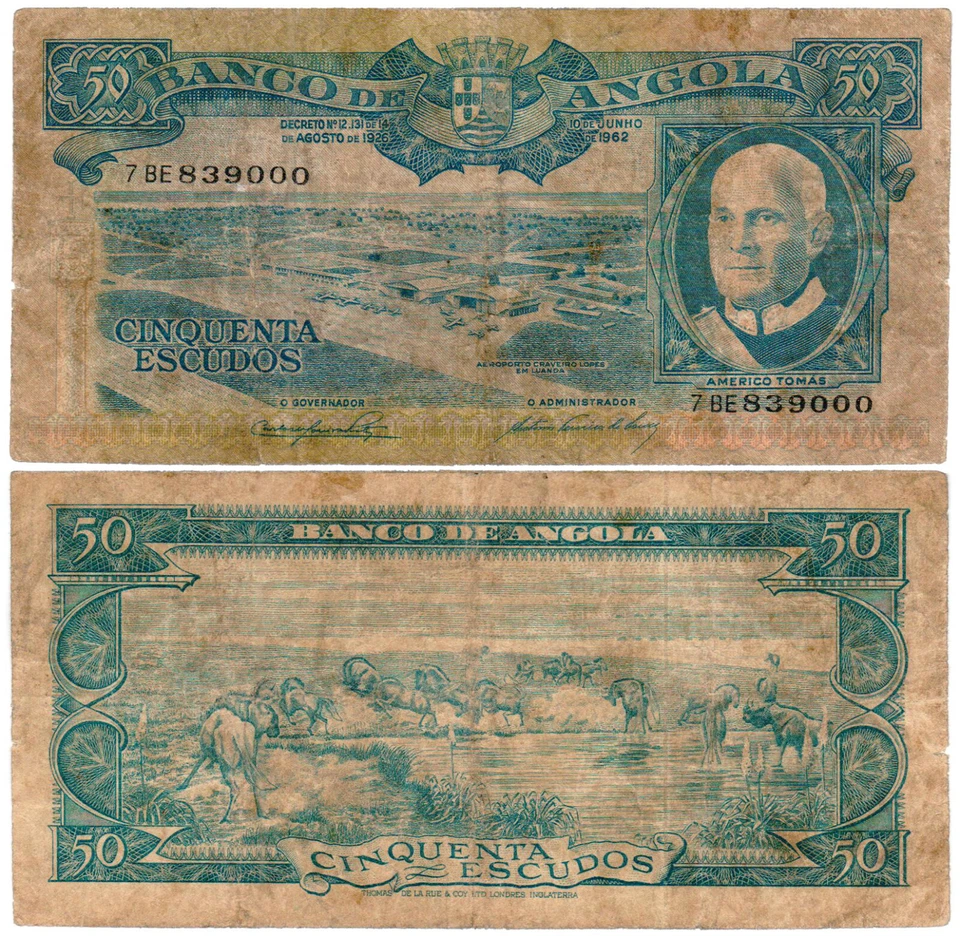 Angola 50 Escudos P#93 (1962) Banco de Angola Fine - Image 1 of 1
