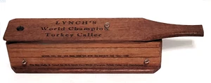 Vtg Lynch's World Champion Turkey Caller 1958 Model 102 Box Call w/ Chalk USA - Picture 1 of 7
