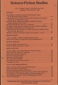 SCIENCE FICTION STUDIES #21 Vol 7 Part2 July 1980 - Picture 1 of 1