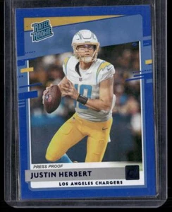 2020 Donruss #303 Justin Herbert Press Proof Blue B1 - Picture 1 of 2