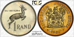 1981 South Africa 1 Rand Silver Proof PCGS PR65CAM Beautifully Toned 9923 - Picture 1 of 1