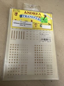 Andrea AT-018 Multi Scale WWII German Uniform Badges Dry Transfers - Picture 1 of 4