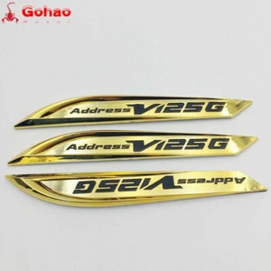 Gold Set New Motorcycle Parts Address V125G Front Cowl Emblem for Suzuki - Picture 1 of 4
