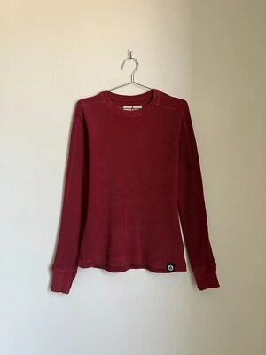 American Giant Men's Waffle Knit Thermal Long Sleeve in Red Size SMALL - Image 1 of 4
