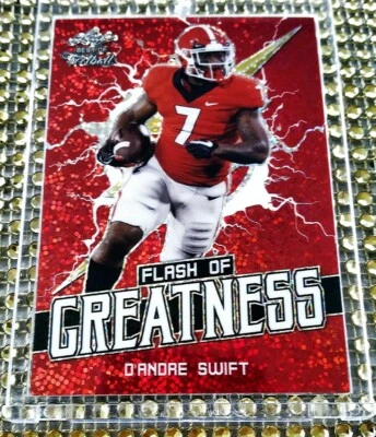 💎MINT *3/5* 2020 Leaf Flash of GREATNESS D'Andre Swift RC RED🔴PRISMATIC SWEET - Image 1 of 4
