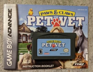 Paws & Claws: Pet Vet (Nintendo Game Boy Advance, 2001) with manual. - Picture 1 of 5