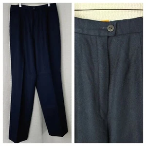 Vintage Navy Blue Wool Lined Trousers by Pendleton Size 12 Waist 30-32" - Picture 1 of 11