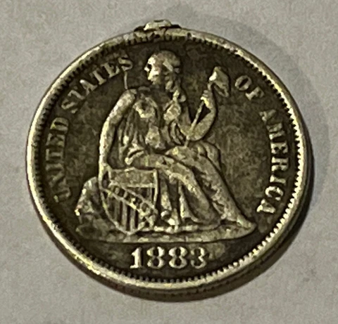 1883 Seated Liberty Dime Love Token - 2.2 Grams Cover