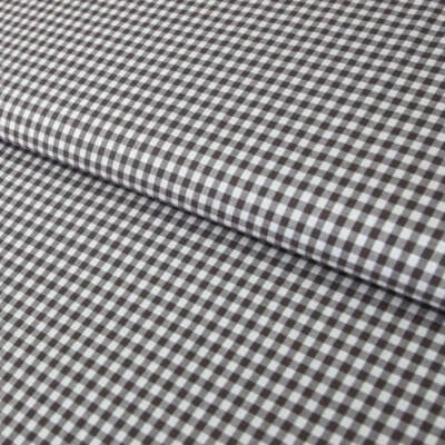 STOFFE KUDELLINO Baumwollstoff kariert / Popeline "0,5 cm weiß/grau Karomuster"