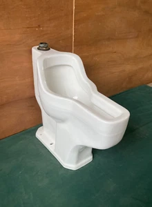 Vtg Female unisex Urinal Deco Mid Century White Floor Mount Set Prop 29-25E - Picture 1 of 17