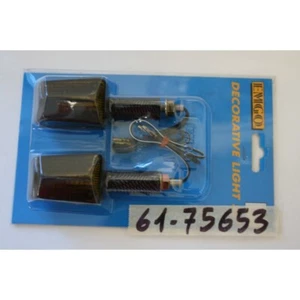 Pair carbon look universal arrows 12V 23W EMGO Turn signal Motorcycle Custom - Picture 1 of 2