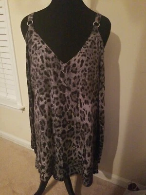  Black / Grey /Metallic Animal Print  sweater/ shirt/blouse for women PLUS  - Изображение 1 из 3