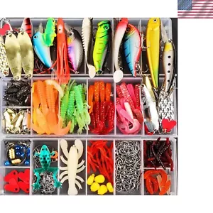 Compact Fishing Tackle Box with 375pcs Lifelike Lures for Freshwater & Saltwater - Picture 1 of 4