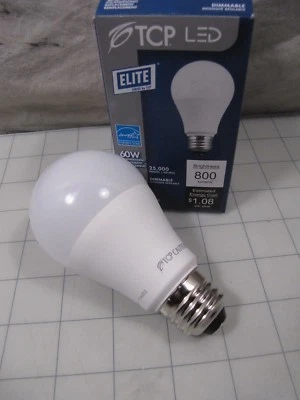TCP L9A19D2527K 9W 2700K LED Dimmable Light Bulb replaces 60W Incandescent 120V - Image 1 of 4
