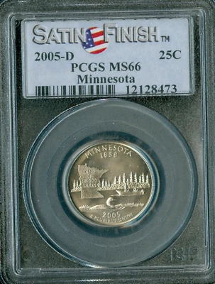 2005 D MINNESOTA FLAG PARKS QUARTER PCGS MS66 S.F. . - Image 1 of 2