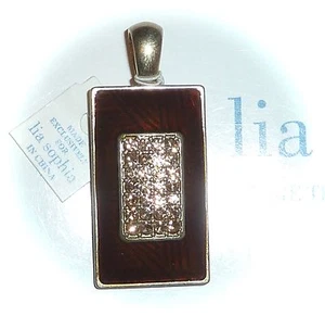NWT - LIA SOPHIA "TOUCHE'" SLIDE - MATTE GOLD/BROWN RESIN/AMBER CRYSTALS - $34 - Picture 1 of 1