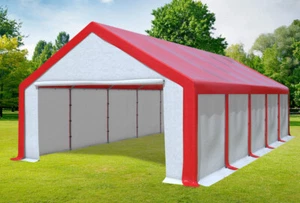 Partyzelt 5x10m Rot Weiß PVC Festzelt Pavillon wasserdicht Profi Modular Event - Bild 1 von 12